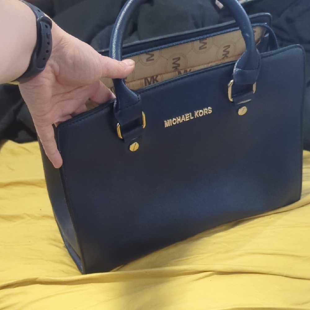 Michael Kors Navy Blue Tote Bag